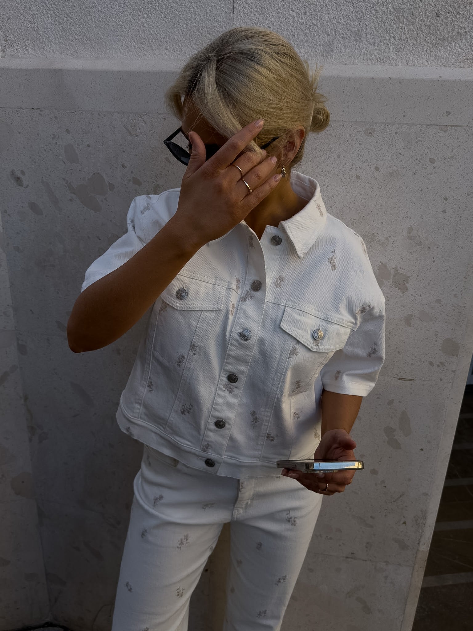 PCVIOLET Denim Shirt - Cloud Dancer